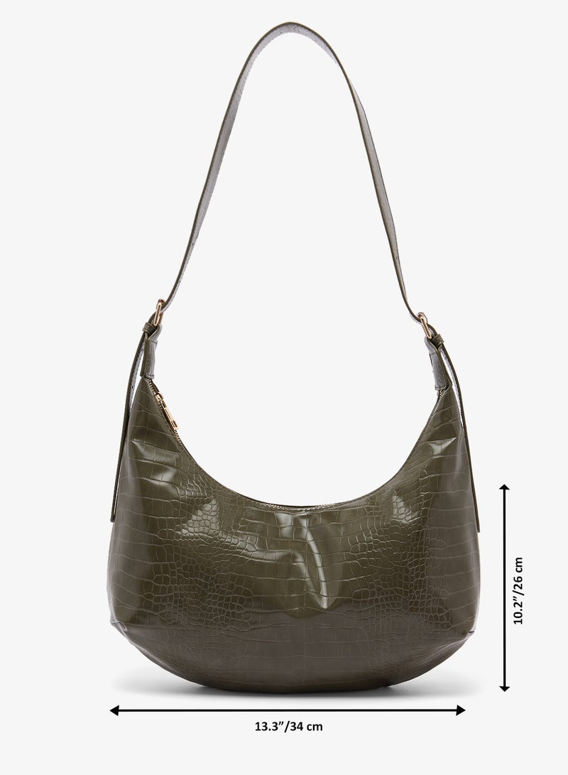 GLAMOROUS Croc Slouch Shoulder Bag - Image 5